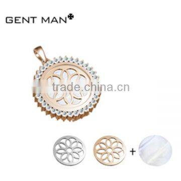 cute antique flower pattern shaped stainless steel pendant girlfriend beautiful pendant necklace