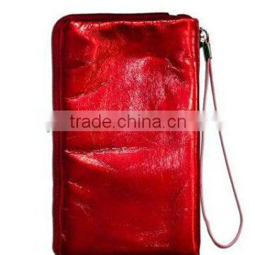 synthetic leather mobile phone bag, popular cell phone zipper pouch