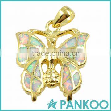 2016 factory directly new design butterfly Opal sterling silver necklace pendant unisex pendant