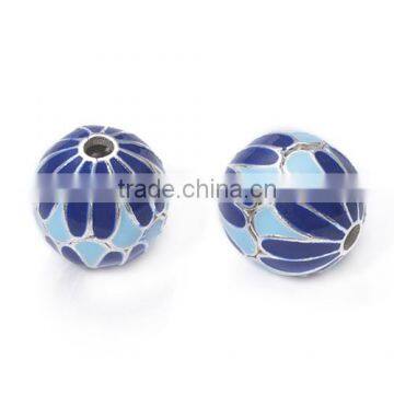 200pcs Blue Enameled Brass Beads fashion classical ethnic jewelry handmade beads 11.3*11.9mm