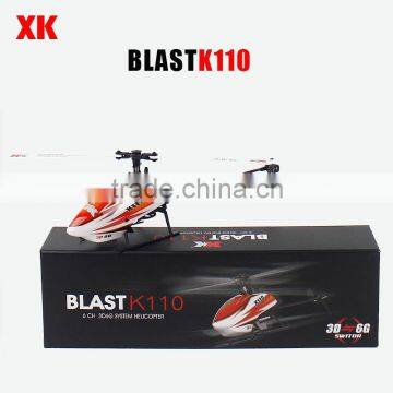 Hot sale rc XK K110 Blash 6CH Brushless 3D6G System RC Helicopter helicopters BNF without transmitter