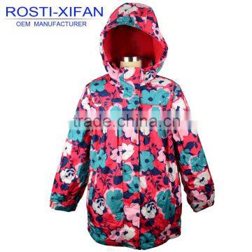 Winter Girls' Padded Skiing Jacket and Pants Hooded Outdoor Clothing Sets