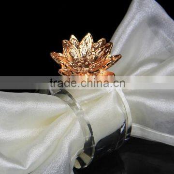 Crystal Napkin Ring with metal for Wedding or holiday decoration