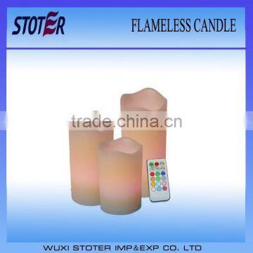 decrative LED candle/flameless flickering candles with remote/remote flameless candles