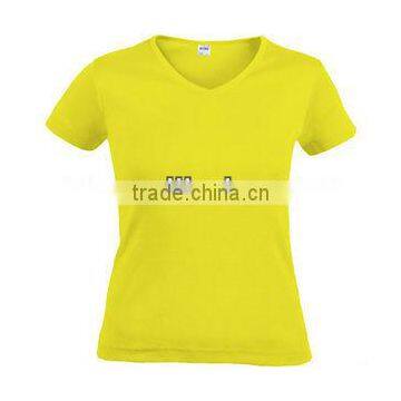 Ladies's V-neck Single Jersey T-shirt - CTC/TC