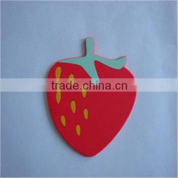 OEM promotional gifts customized strawberry shaped silicone coasters