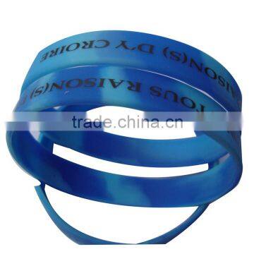 swirl color promotion printed silicone rubber wristband