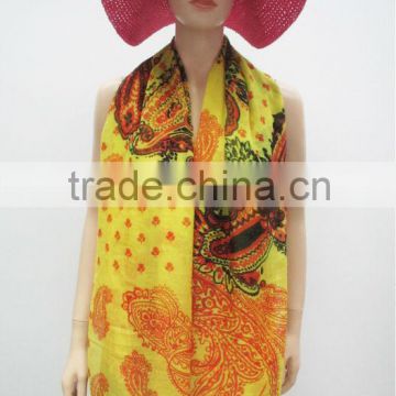 Polyester voile scarf,Printed paisley pattern scarf,Fashion accessories