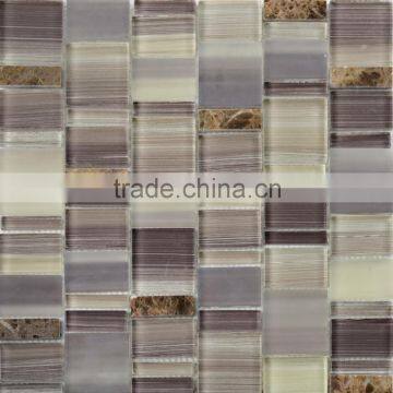 glass mix marble mosaic tiles, art design mosaic tile, modern house mosaics(PMH068)