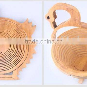 Wood Hanging Fruit Basket Vegetable Basket, Wood Chip Storage Basket, Wooden Fruit Basket photo-2
