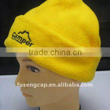 yellow knitted with embroidery logo beanies