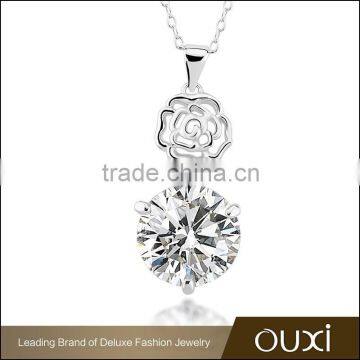 2015 OUXI factory price latest model fashion necklace made the AAA Zircon 11216-1