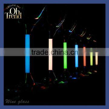 Wholesale hangmale colored lead free clear crystal unbreakable glass cups, magic luminous, nescafe glass cups for bar,party