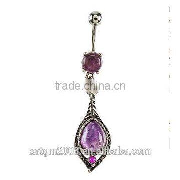 Top quality opal belly button ring