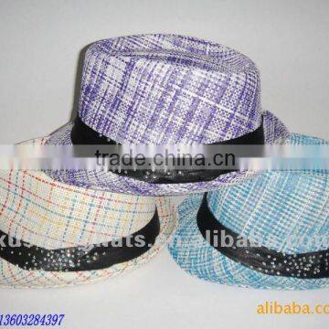 paper braid straw fedora hat. 2012fashion paper straw fedora hat