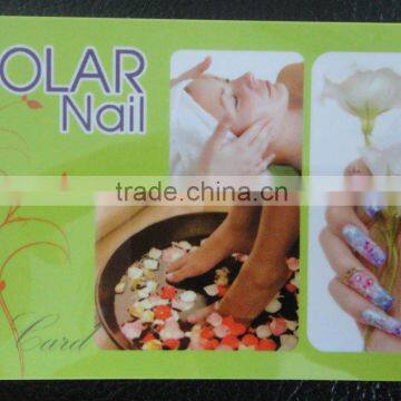 Plastic nail salon gift card