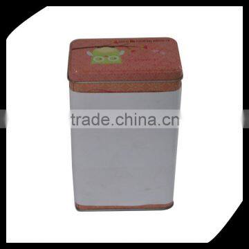 Cute small square metal tin box with screen printing/Gift Packaging Item Square Tin Box Small Size