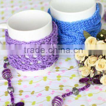 100% acrylic hand knitting mug cosy cup wrap