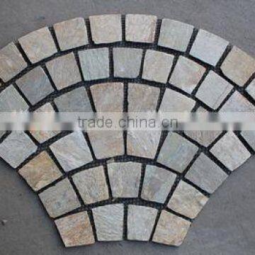 Multicolor mesh back paver stone, slate flagstone mat