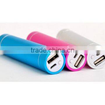 Colorful cylinder style waterproof power bank 2600mah power bank for mobile phone