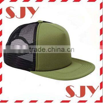 100% Polyester Unisex Adult 5-Panel Foam Front Blank Flat Bill Trucker Hat