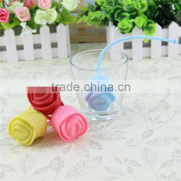 Beautiful Rose shape silicone tea strainer tea infuser tea filter