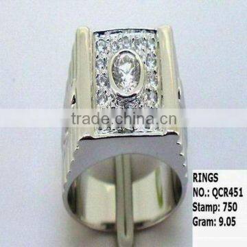 QCR451 new fashion 925 sterling silver men ring with cz