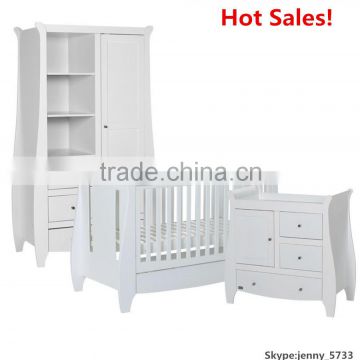 3 Piece kids White bedroom furniture Set (Baby cot / change table / wardrobe)