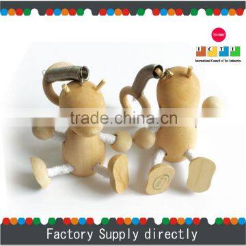 Natural Color Wooden Key Chain, Puppet Wood Fancy Key Rings