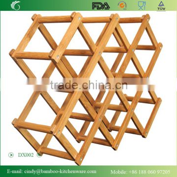 Extendable/Foldable Lattice Bamboo Standing Wine Display Rack