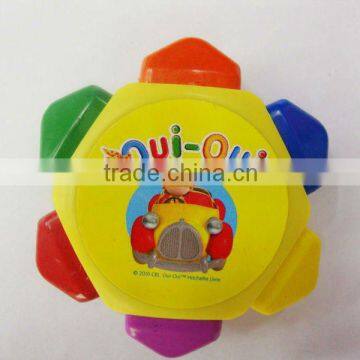 Hot sale Wheel Shaped Plastic Crayon Set 6