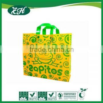 customized ldpe large heat seal soft handle plastic shopping bag