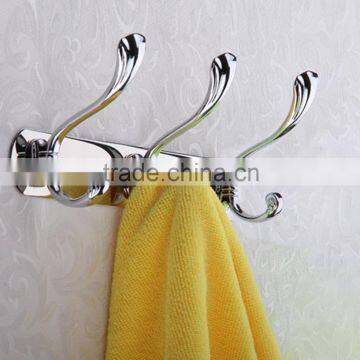 Esy-Life Wall Mount Entryway Storage Rack for Jackets, Coats, Hats, Scarves - 3 Hooks, Polished Chrome Finished