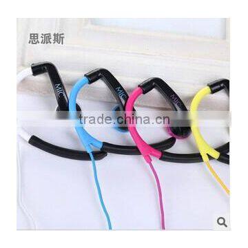 Promotion Gift! High quality Supper bass Earhook Sports Hook Running Stereo Earphones Headset for iPod MP3 MP4