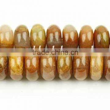 Red Quartz Plain Rondelles Gemstone Beads