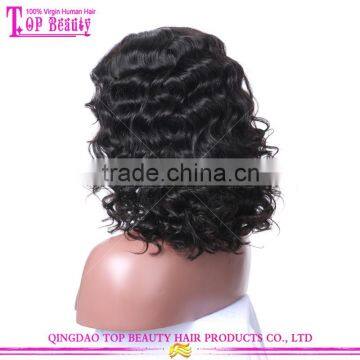 Most Popular Short Brazilian Hair Wigs 14" 150% Density Curly Wave Human Hair Short Bob Lace Front Wig photo-5