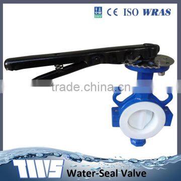 TWS China Industrial Carbon Steel Ptfe Lined Wafer Butterfly Valve