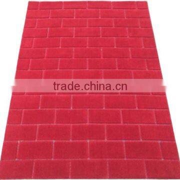 Hand made cut pile brick design wool carpet