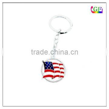 Silver Gold new american flag charm keychain