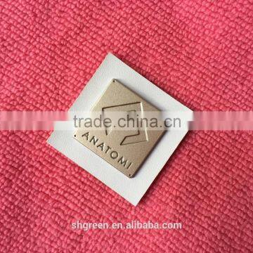Red Leather Metal Logo Tag,metal Brand Logo Leather Label photo-6