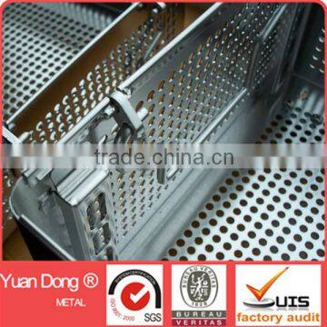 Non-toxic stainless steel perforated basket with handle