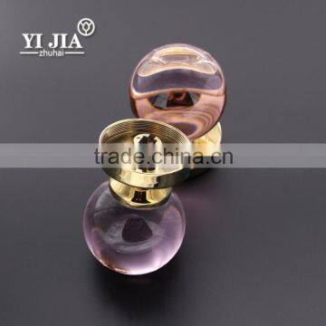 Zinc Alloy Pink Round Glass Pull Knob Door Lock photo-5