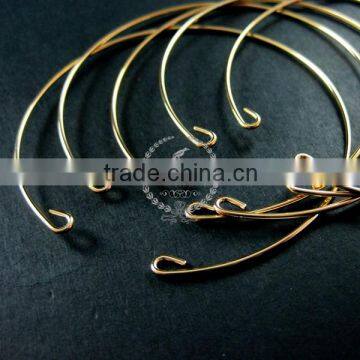 65mm Diameter 1mm Thick 14K Light Gold Plated Simple Wiring Bracelet DIY Bangle Supplies 1900052