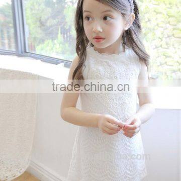Little Girls Pure White Summer Casual Dress Beautiful Kids White Lace Flower Girl Dress Little Girls Cotton Summer Dresses photo-5