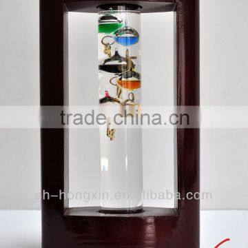 Wood galileo thermometer for home decoration 64-80F