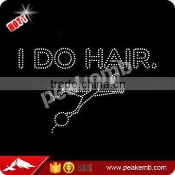 Beautiful hair stylist hotfix rhinestone templates for T-shirt