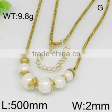 Powell fashion new design pearl golden necklace