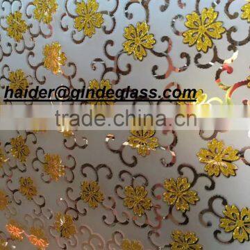 4mm ice titanium glass / acid etched glass/ frosted glass