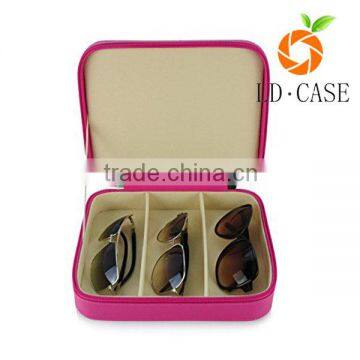 Large Leathe Eyeglass Sunglass case Glasses Display Case with Drawer Storage Box