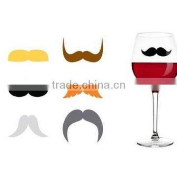 2016 Silicone Mustache Wine Glass Ring Markers-Best Charm Alternative for Drinks